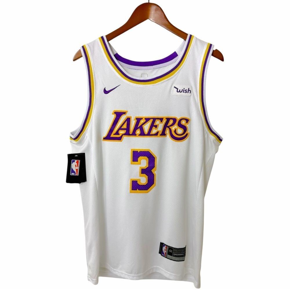 NWT Anthony Davis Lakers Jersey Nike Association Edition White Wish Patch 44 M